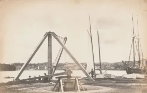 Construction of Washington Aqueduct, 1858-1859. Creator: Lewis Emory Walker