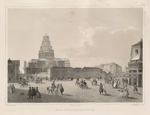 Petersburg Prints: Construction work in 1838 (From: The Construction of the Saint Isaacs Cathedral)