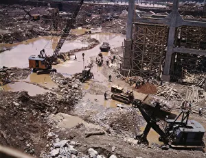 Construction work at the TVAs Douglas Dam, Tenn. 1942. Creator: Alfred T Palmer