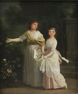 Jens Juul Prints: Consul General Johan Christian Pingel's daughters in a garden