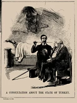 Allied Troops Gallery: A Consultation about the State of Turkey. Punch, September 17, 1853, 1853. Creator: Leech