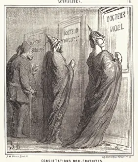 Patient Prints: Consultations non gratuites, 1868. Creator: Honore Daumier