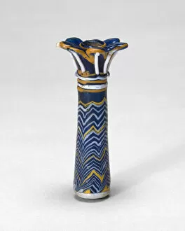 Glass Core Formed Technique Collection: Container for Kohl in the Shape of a Palm Column, Egypt, New Kingdom