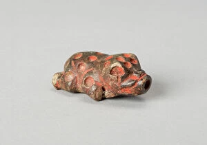 Ancient Site Gallery: Container for Lime in the Shape of a Frog, c. A.D. 600 / 1000. Creator: Unknown