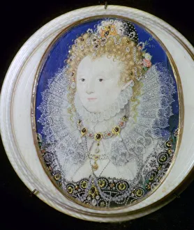Contemporary miniature portrait of Elizabeth I of England. Artist: Nicholas Hilliard