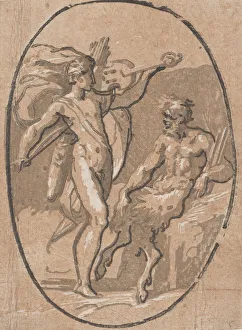 Niccolo Prints: The contest between Apollo and Marsyas, ca. 1540-1550. Creator: Niccolo Vicentino