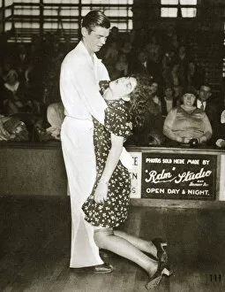 Unconscious Gallery: Contestants in a dance marathon, Chicago, Illinois, USA, 1930