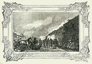 John Frost Prints: Contests in the Streets at Monterey, 1849. Creator: Unknown