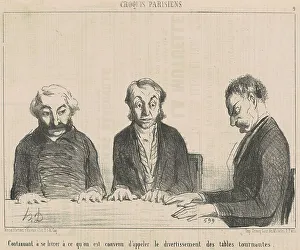 Continuant... Le divertissement des tables tournantes... 19th century. Creator: Honore Daumier