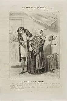Visit Collection: Contraband at the Hospital (plate 26), 1843. Creator: Charles Emile Jacque