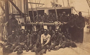 Slaves Collection: Contrabands Aboard U. S. Ship Vermont, Port Royal, South Carolina, 1861. Creator: Henry P