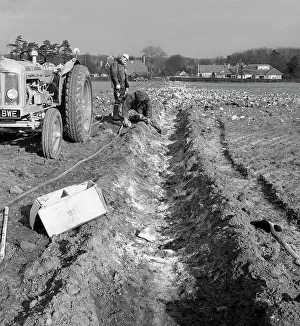 Explosives Prints: Contractors setting explosives in a trench in Firbeck, near Rotherham, 1962. Artist