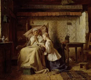 Kitchenware Prints: The Convalescent, 1867. Creator: Ferdinand Fagerlin