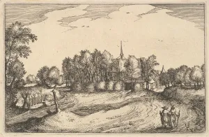 Visscher Prints: A Convent, plate 13 from Regiunculae et Villae Aliquot Ducatus Brabantiae, ca. 1610