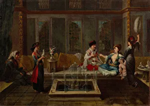 Hookahs Prints: The Conversation, 1730s. Artist: Vanmour (Van Mour), Jean-Baptiste, (School)