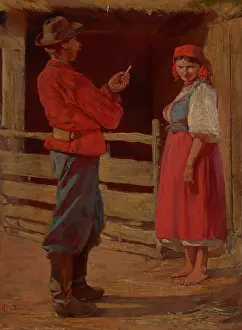 Suspicion Prints: Conversation, between 1892-1896. Creator: Damazy Kotowski