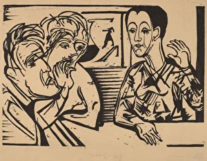Die Brucke Prints: Conversation, 1929. Creator: Ernst Kirchner
