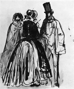 Conversation, 19th century, (1930). Artist: Constantin Guys