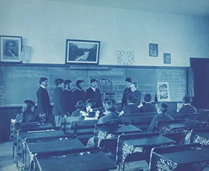 Pa German Prints: Conversation lesson, subject - the chair, 1901. Creator: Frances Benjamin Johnston