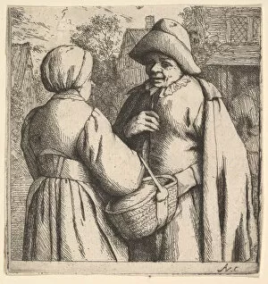 Adriaen Van Ostade Collection: Conversation in the Street, 1610-85. Creator: Adriaen van Ostade
