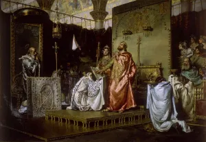 Conversion of Reccared to Catholicism at the Council III of Toledo, 589, 1888. Artist: Munoz Degrain, Antonio (1840-1924)