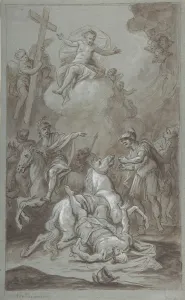 Pen And Brown Ink Prints: The Conversion of St. Paul (recto); The Execution of the Prisoner (verso)