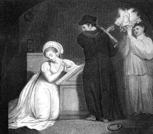 Northcote Prints: To Convert Lady Grey to the Roman Faith, before Her Execution, 1798. Artist: J Ogborne