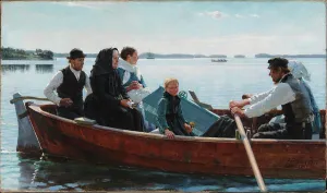 Locals Prints: Conveying the Child's Coffin (A Child's Funeral), 1879. Creator: Albert Edelfelt