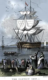 Convict Collection: The Convict Ship, c1820. Artist: Henry Adlard
