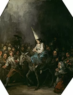 Auto Da F Gallery: Convicted by the inquisition, ca 1860. Artist: Lucas Velazquez, Eugenio (1817-1870)