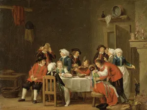 Per Hillestrom Prints: Convivial Scene in a Peasant's Cottage, c18th century. Creator: Per Hillestrom