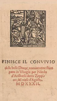 Typeface Gallery: Convivio delle Belle Donne, page 22 (verso), August 1532. August 1532