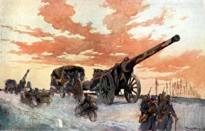 Camouflage Collection: Convoi d Artillerie Automobile ( Convoy of Motorised Artillery ), World War I, France, 1918