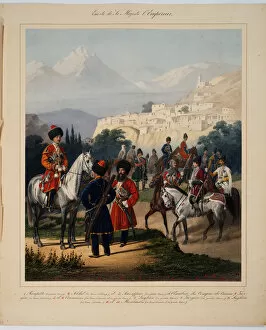 Grenadier Guard Gallery: Convoy of His Imperial Highness, 1867. Artist: Piratsky, Karl Karlovich (1813-1889)