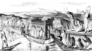 Gaston Prints: Convoy Returning with A Necropolis, Egypt, 1881