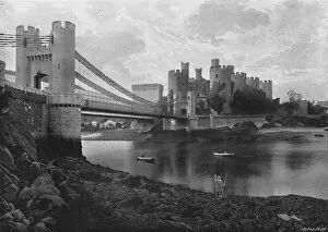 Conway Castle and Bridges, c1896. Artist: Catherall & Pritchard