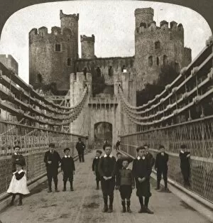 Stereoscope Card Gallery: Conway, Wales, Mediaeval Castle and Bridge, 1901. Creator: Works and Sun Sculpture Studios