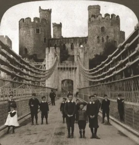 Welsh Prints: Conway, Wales, Mediaeval Castle and Bridge, 1901. Creator: Works and Sun Sculpture Studios