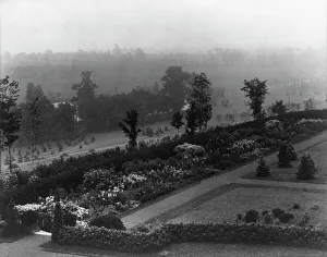 Herbaceous Border Prints: Conyers Manor, Greenwich, Connecticut, 1908. Creator: Frances Benjamin Johnston