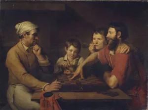 Draughts Prints: A Cook Playing Draughts with a Caretaker