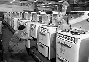 Assembly Line Prints: Cooker production line at the GEC factory, Swinton, South Yorkshire, 1960. Artist