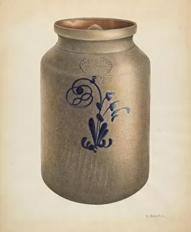 Nicholas Amantea Collection: Cookie Jar with Cover, c. 1938. Creator: Nicholas Amantea