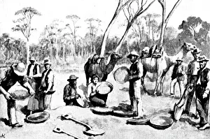 Prospecting Prints: The Coolgardie Goldfields: dry blowing, 1895. Creator: George Meisenbach