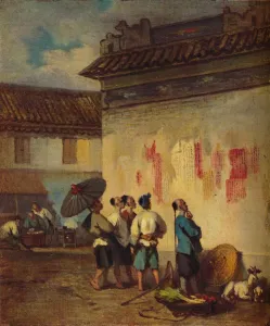 Macao Prints: Coolies Reading a Proclamation, Macao, c1840. Artist: George Chinnery