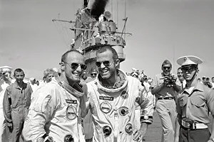 Astronauts Gallery: Cooper and Conrad on deck, 1965. Creator: NASA