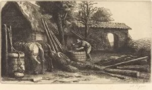 Barrel Maker Gallery: The Cooper (Le tonnelier). Creator: Alphonse Legros