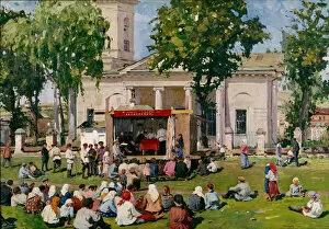 Images Dated 20th June 2013: The Cooperation Day in a village, 1926. Artist: Tcheptsov, Yefim Mikhailovich (1875-1950)