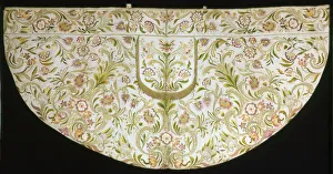 Laid Work Couching And Padded Couching Prints: Cope with Orphrey Band, Hood and Remnants of a Morse, Italy, 1775 / 1800. Creator: Unknown