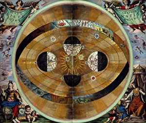 Planet Prints: The Copernican System, 1660. Creator: Unknown