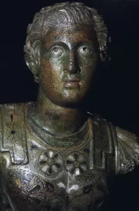 Copper alloy statuette of Nero in the guise of Alexander the Great, Roman Britain, 1st century AD